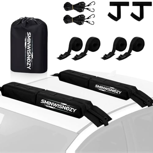 Universal Roof Rack Pads with Tie-Down Straps for Kayaks, Surfboards & Canoes