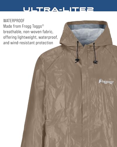 Men's Ultra-Lite2 Waterproof Breathable Rain Jacket - Khaki, Large