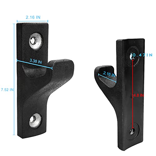 Luwint Wall Mounted Horizontal Barbell Holder - 2 Pairs, Heavy Duty Steel, Rubber Coated, Fits Olympic & Standard Bars - Variation B.1