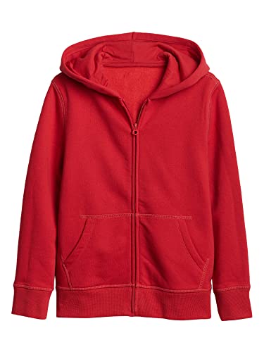 GAP Boys' Full Zip Hoodie Hooded Sweatshirt - Medium, Modern Red