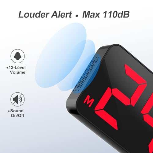 Large 15" Gym Timer LED Wall Clock with Blue & Red Variations, Digital Stopwatch & Interval Training