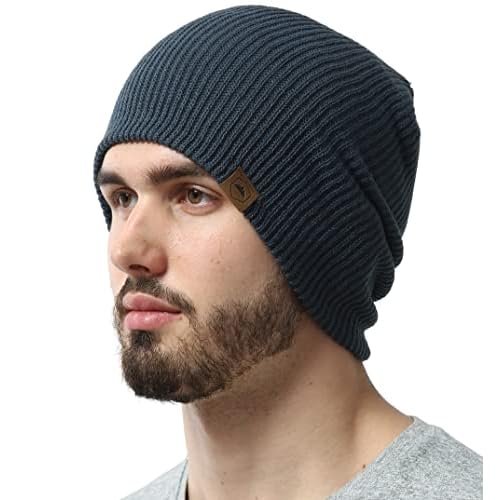 Tough Headwear Ribbed Beanie Hat - Four-Way Stretch Beanie for Women & Men - Lightweight, Soft Acrylic Knit Winter Hat