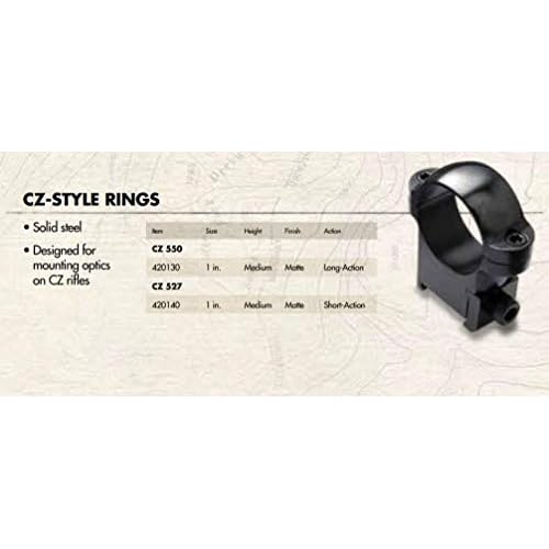 Burris unisex adult CZ 550 Long-Action Tactical Rings, Black, Medium Height US
