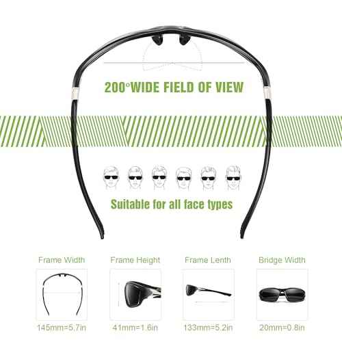 3 Pack Polarized Sports Sunglasses for Men, Mens Sunglasses Wrap Around UV Protection for Cycling Fishing Driving