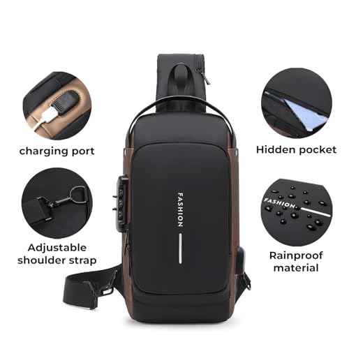 Sling Bag for Men | Anti-theft Crossbody Bag - PU Leather Crossbody Shoulder Bag - Chest Bag for Daily use