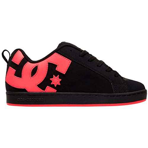 DC womens Court Graffik Skate Shoe, Black/Hot Pink, 9 US