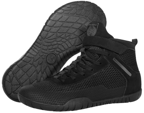 Men's Wrestling Shoes Boxing Boots - 10 Wide Black