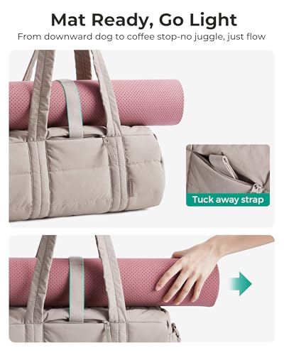 15L Pink Yoga Mat Bag for Women Gym & Travel Duffle with Wet Pocket