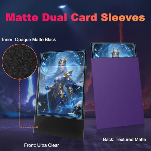 1200 Pack Card Sleeves - Matte Dual Trading Card Protectors with Opaque Back, Reinforced Seam, 12 Colors