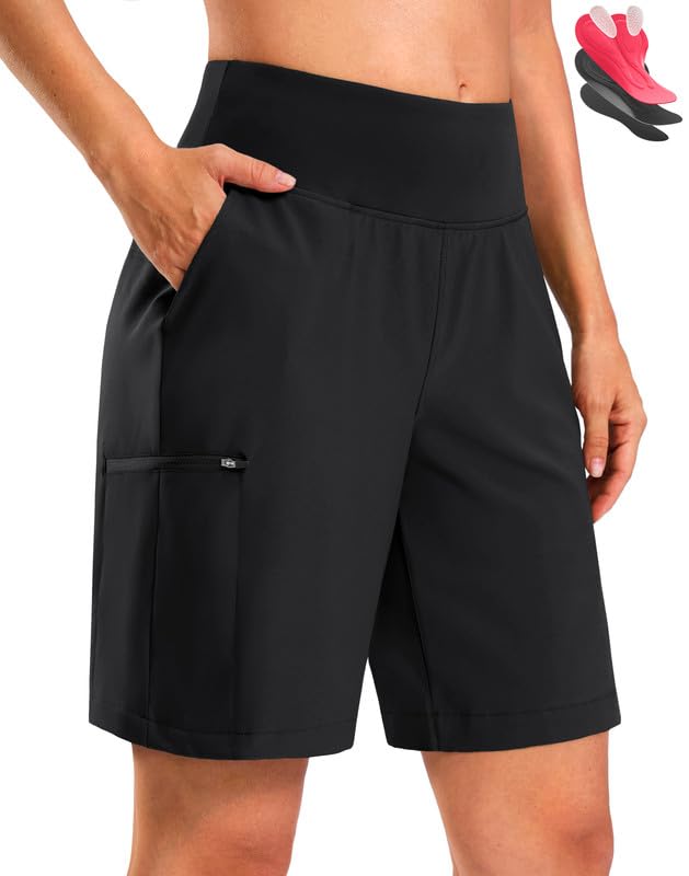 Bikewa Women's Mountain Bike Shorts 4D Padded Cycling Biking Bicycle - Black Large