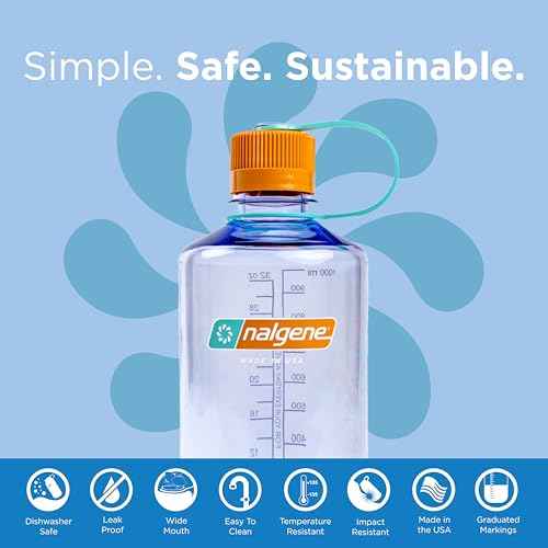 Nalgene Leak Proof Tritan BPA-Free Water Bottle - 32 oz Narrow Mouth - Made in the USA for Outdoor Use & Daily Hydration (Amethyst)