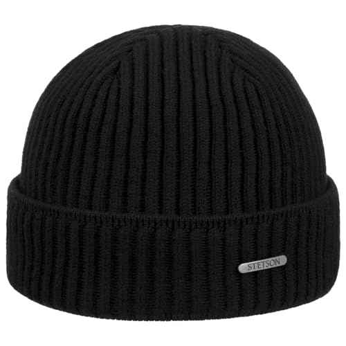 Stetson Parkman Knitted Cap 100% Merino Wool Made in EU Men Women Autumn Winter Black