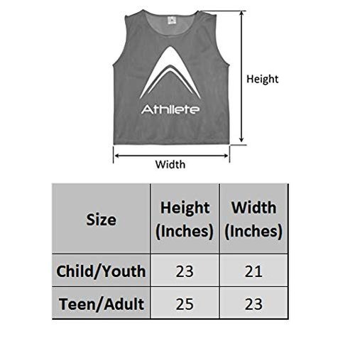 Athllete Unisex Pinnies Scrimmage Vests - Youth Mesh Practice Jerseys (12 Pack)