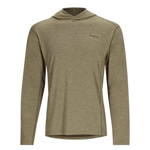 Simms Men's BugStopper Hoody - Insect Shield Technology With UPF 30 Fabric - Quick Dry Bug Repellent Fishing Shirt for Warm Weather Outdoor Activities (Bay Leaf Heather, X-Large)