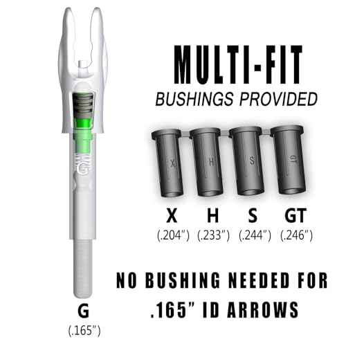 6PCS G Lighted Nocks for Arrows with .165 .204 .233 .244 .246 Inside Diameter with X, H, S, GT Bushings LED Light up Knocks
