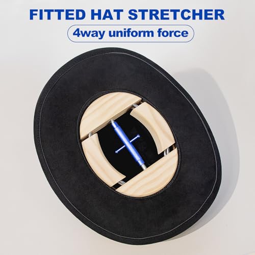 Large Blue 4-Way Hat Stretcher for Fitted Hats - Hat Shaper Extender