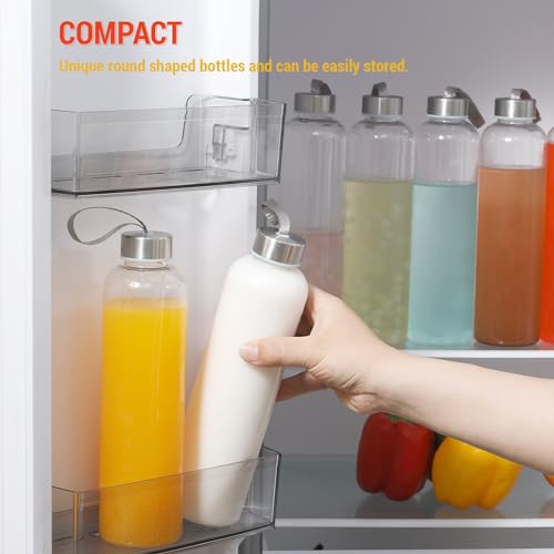 Novelinks 6 Pack 27oz Clear Reusable Water Bottles with Airtight Lids
