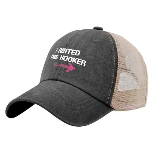 I Rented This Hooker, Funny Adult Humor Saying Sun hat Men's hat AllBlack Black Bucket hat Gifts for Boyfriends