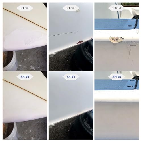 Marine Fiberglass Boat Repair Kit, 100ml Gel Coat Repair Kit for Boats, Fiberglass Repair Kit for Boats, Epoxy Resin Glue Filler Fix Scratch, Crack, Hole, Pit, Suitable for Porcelain Acrylic(White)