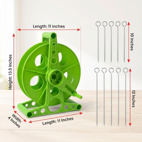 Sports Field Line Marking Rope Reel with Handle and Ground Pegs 1600ft