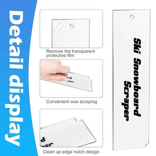 Snowboard Wax Plastic Scraper- Ski Wax Scraper- Ski Snowboard Plastic Scraper for Removing The Extra Cooled Wax (9 x 2.2 Inch)
