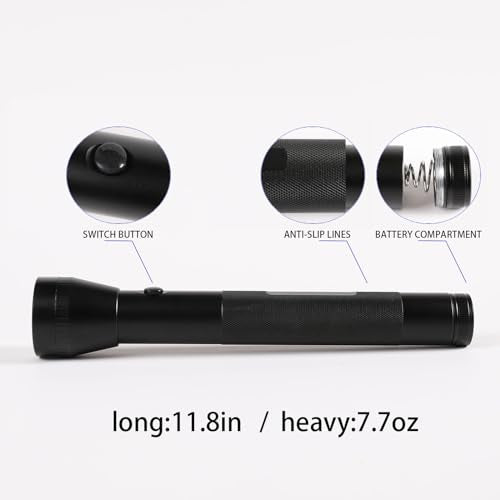 Heavy Duty 3-Cell D LED Flashlight Set - Rugged Aluminum Torch for Outdoor & Emergency (3 Pack)
