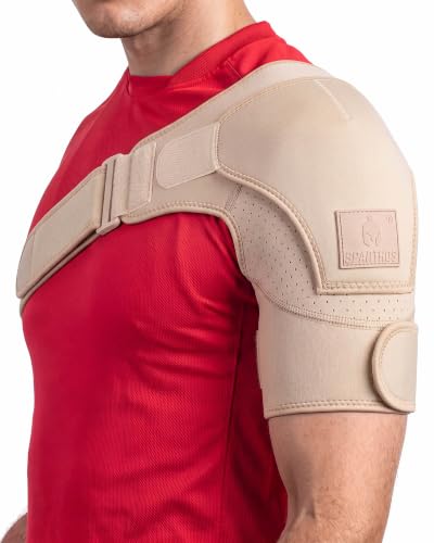 Sparthos Rotator Cuff Shoulder Brace - Support, Stability, Pain Relief - Beige - Universal Desert Beige
