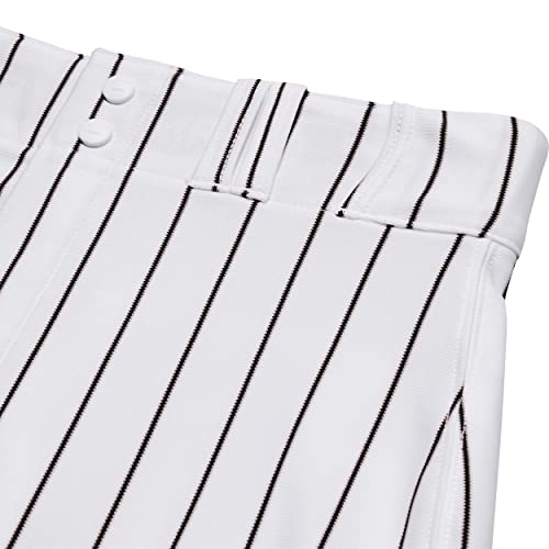 CHAMPRO mens Classic Youth Triple Crown Pinstripe Polyester Baseball Knicker, White, Black, X-Large US