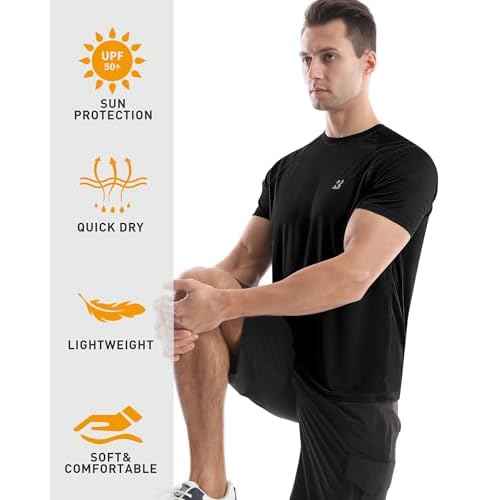 Roadbox Men's Rash Guard Short Sleeve, UPF 50+ UV Sun Protection Swim Shirts, Quick Dry Lightweight Water Surf Beach T-Shirt