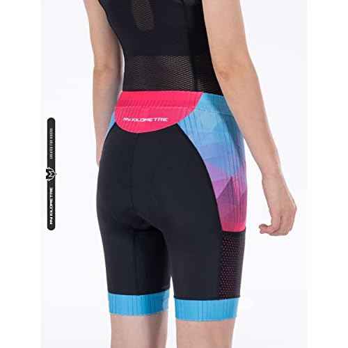 MY KILOMETRE Womens Triathlon Shorts 8¡± Inseam Tri Shorts with Side Pockets Adjustable Drawstring