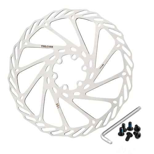 180mm Disc Brake Rotor With 6 Bolts & T25 Torx Tool, Stainless Steel Bike Rotor for Mountain Bike/Road Bike/MTB/BMX, Fits 44mm Threaded Hub (Anti-Rust & Heat-Resistant) (180mm*1pcs)