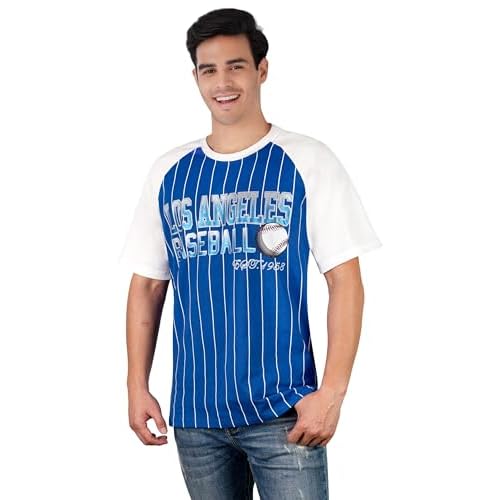 Womens Baseball Cage Fans Athletic City Raglan T-Shirts - Royal Blue & White