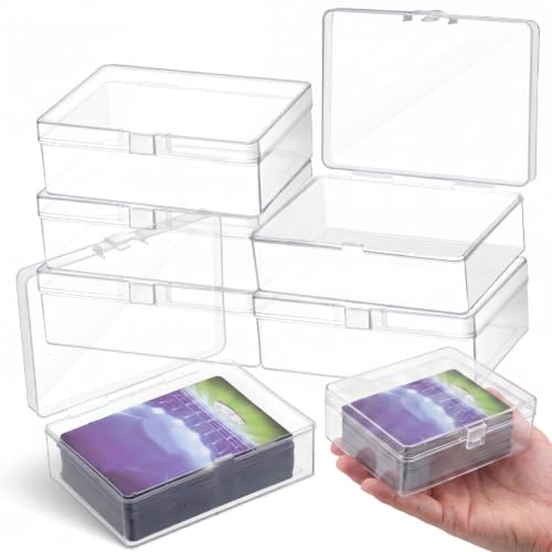 6 Pack Clear Plastic Playing Card Boxes - Card Deck Storage Cases