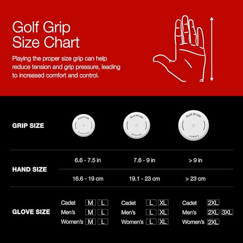 Golf Pride MCC Plus4 Golf Club Grip - All-Weather Hybrid Grip with Larger Lower Hand - Brushed Cotton Cord & Pebbled Texture - Grey