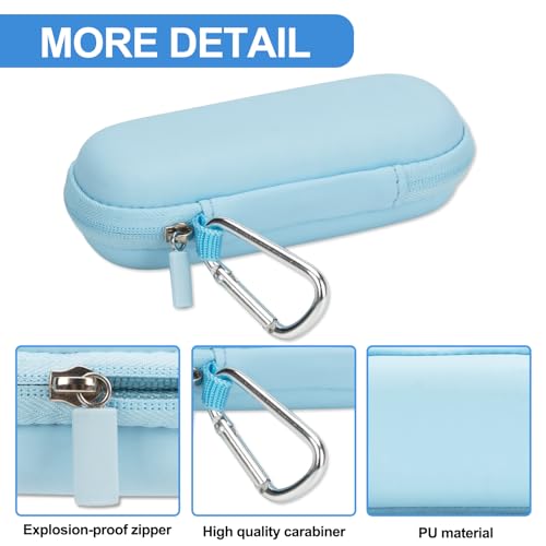 Blue Hard Travel Case for KardiaMobile ECG Heart Monitor with Pill Box & Carabiner