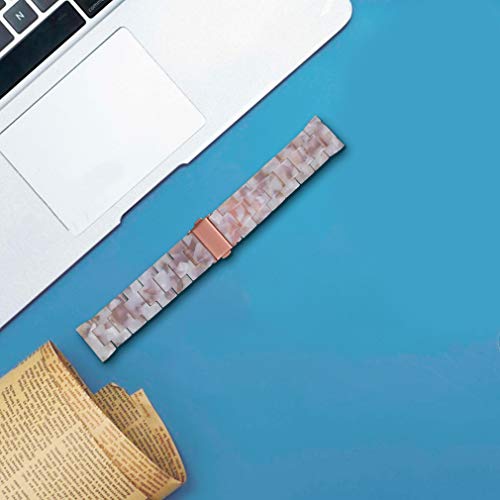 Pink Flower Resin Bracelet Compatible with Skeiwatch & More - Women Replacement Jewelry