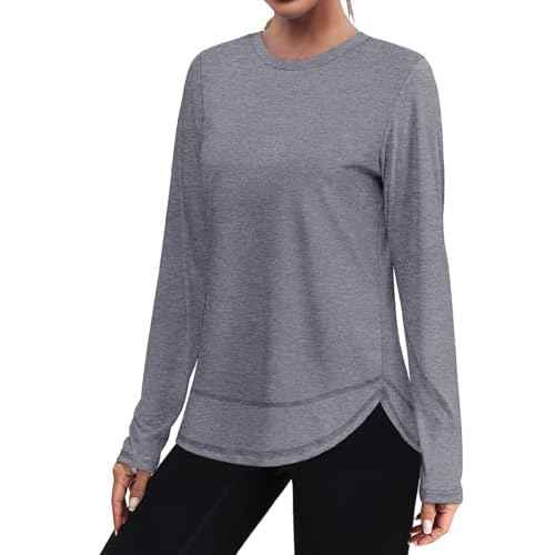XIEERDUO Women's Workout Tops Long Sleeve Quick Dry UPF 50+ Sun Protection Shirts for Hiking Running S-3XL