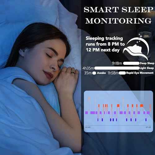 Smart Health Ring for Women Men Fitness Tracker with Heart Rate, Blood Oxygen, Blood Pressure, Sleep Monitoring, Step Counting, IP68 Waterproof for iOS and Android, No Subscription Fee, Rose Gold 8