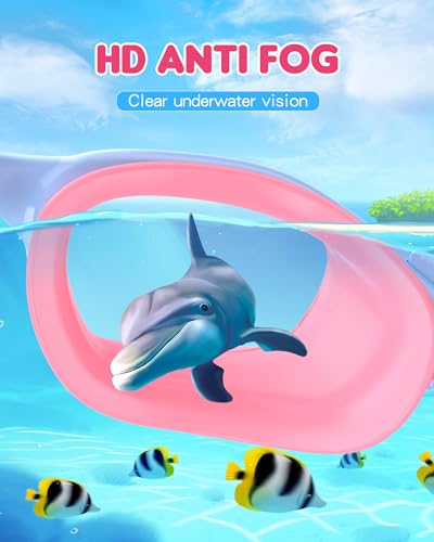 Kids Swim Goggles for 6-14 Years - Pink/Blue Clear Anti-Fog UV Protection