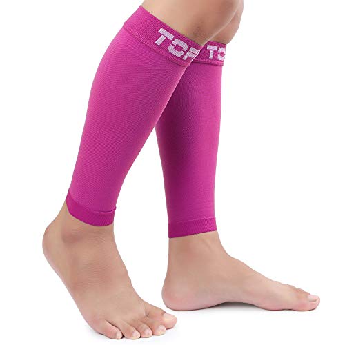 Pink Calf Compression Sleeves 20-30mmHg Support for Men & Women - Medium