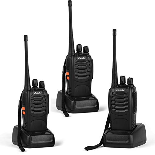 Rechargeable Long Range 2-Way Walkie Talkies 16 Channels 3 Pack - Black Variation