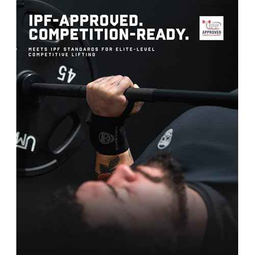 Gymreapers Weightlifting Wrist Wraps (IPF Approved) 18" Professional Quality Wrist Support with Heavy Duty Thumb Loop - Best Wrap for Powerlifting Competition, Strength Training, Bodybuilding
