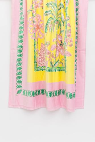 Large Cotton Beach Towel 40x70 Inches - Tropical Oasis Pattern