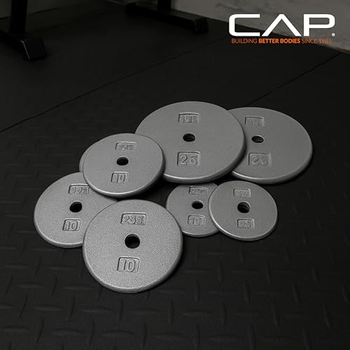 Black 10 lb Pair of Cast Iron Weight Plates for 1-Inch Barbell - Set of 2
