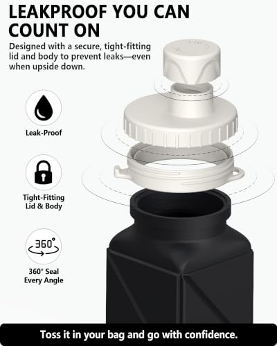 21oz Collapsible Silicone Water Bottle - Travel & Hiking Friendly