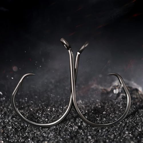 Octopus Circle Hooks Saltwater Fishing Hooks 50 Pack Black 8/0