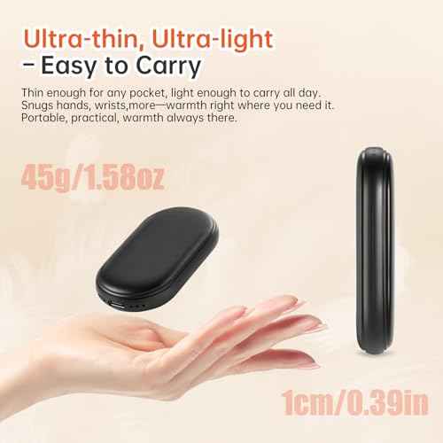 Magnetic Hand Warmers Rechargeable 2 Pack AI Smart Chips 3 Heat Settings Fast Heating, Portable Pocket Heater, Up to 8Hrs Warmth, Travel Essentials for Outdoor Camping, Gifts for Women Men
