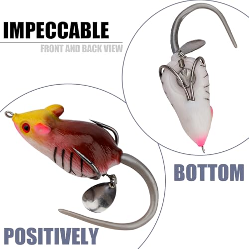 Soft Plastic Mouse Fishing Lure Pack with Tackle Box for Bass & Predator Fish