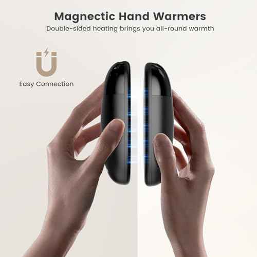 coldSky Hand Warmers Rechargeable 2 Pack with Display Screen, 2-in-1 Magnetic Wireless Electric Hand Warmers Portable Pocket Heater Gift for Women & Men