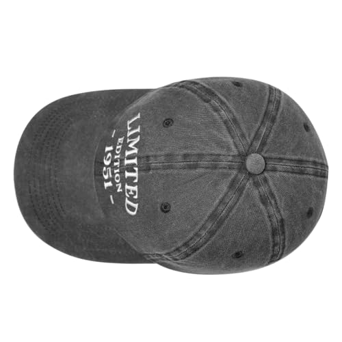 75th Birthday Gift Baseball Cap - Washed Cotton Embroidered Adjustable Grey A